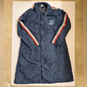 USPS Brooksfield Navy Postal Longline Raincoat 43 in Long